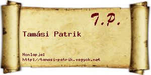 Tamási Patrik névjegykártya